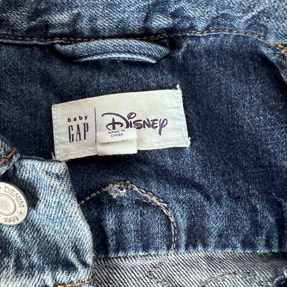 Baby Gap Disney Blue Denim Jean Jacket Mickey Mouse Icon Patch 2T - Picture 6 of 6